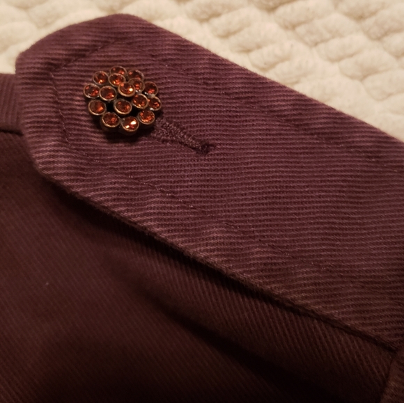 Westbound Brown Jean Jacket with Jeweled Buttons Size L - Picture 2 of 6